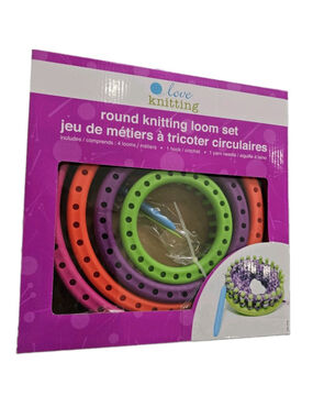 Round Knitting Loom Set,Love Knitting,Set of 4 Round Loom kit